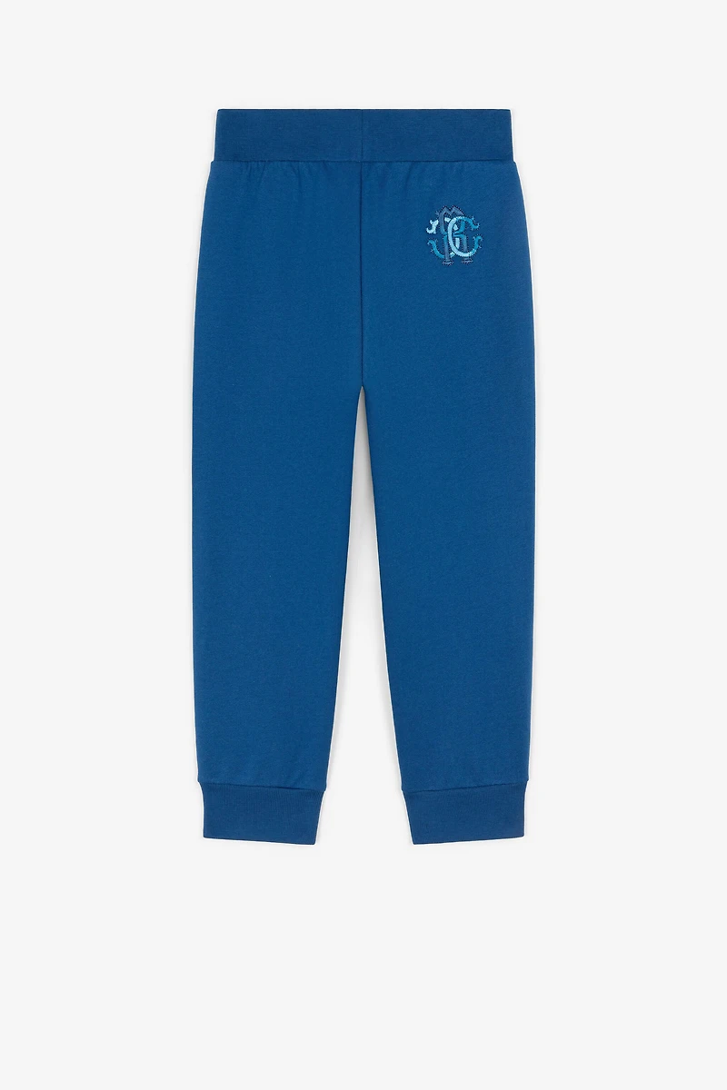 Logo-embroidered cotton trousers