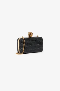 Clutch With Rhinestones And Tigers