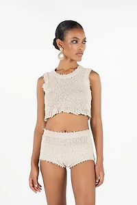 Ivory Textured Knit Top