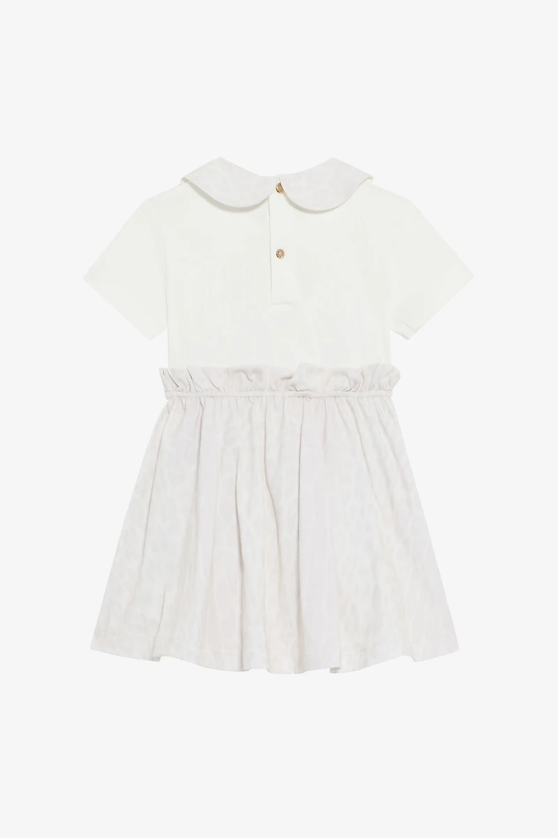 Milk White and Ivory Dress with Jaguar Skin