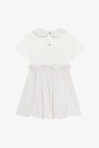 Milk White and Ivory Dress with Jaguar Skin