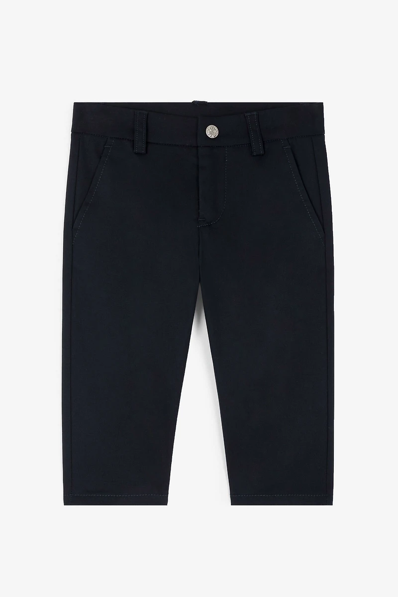 RC Monogram-Embroidered Cotton Trousers