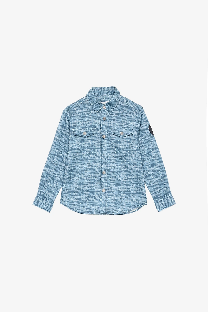 Shirt With Tiger Skin Print And Patch