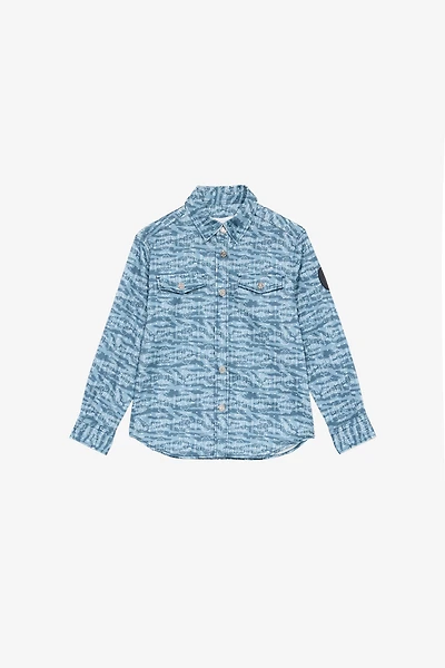 Shirt With Tiger Skin Print And Patch