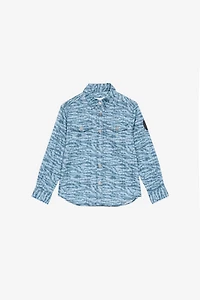Shirt With Tiger Skin Print And Patch