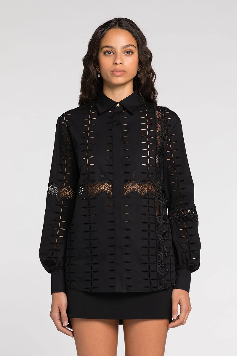 Cut.out embroidered shirt