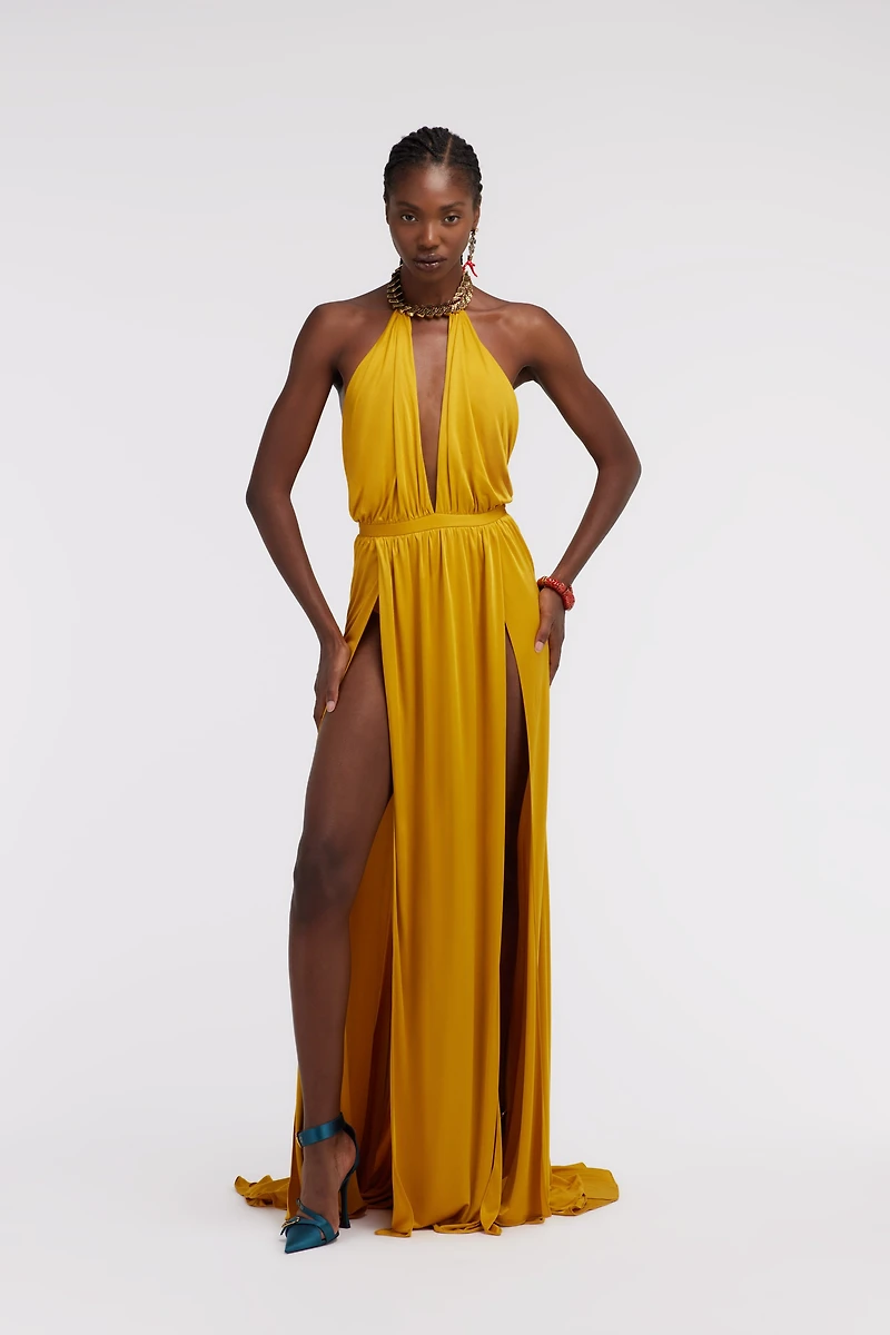 Long dress with jewel detail