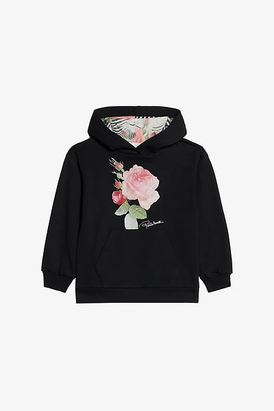 Cotton Sweatshirt With Roses