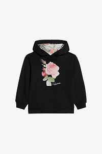 Cotton Sweatshirt With Roses