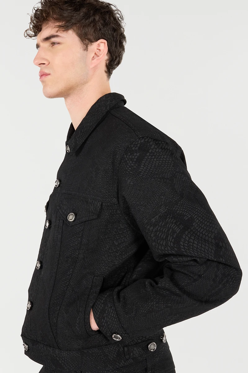 Python-Print Denim Jacket