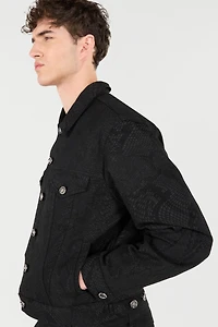 Python-Print Denim Jacket
