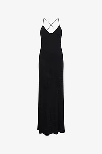 Silk Maxi Dress with Monogram RC