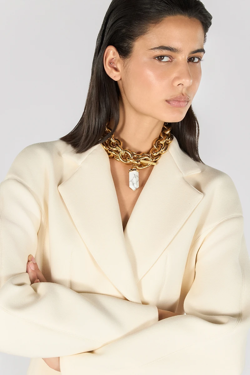 Chain necklace with stone pendant