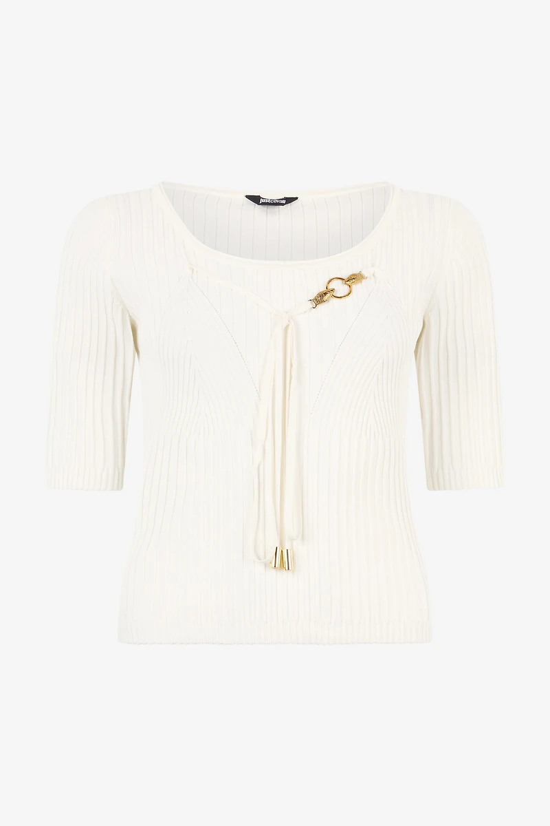 Three-Quarter-Sleeve Crop Top