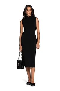 Mock-Neck Sleeveless Dress