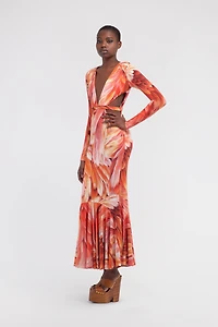 Plumange Print Maxi Dress