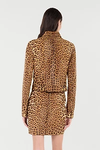 Leather Jacket With Leopard Skin Print
