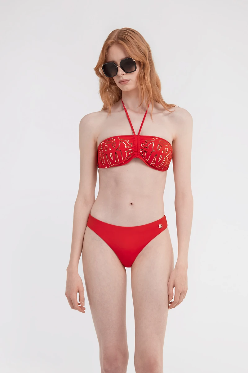 Red Logo Monogram RC Bikini