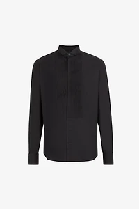 Pleated Bib Cotton Shirt