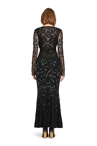 Mosaic embellished fishtail dress