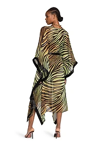 Zebra-Print Kaftan Dress