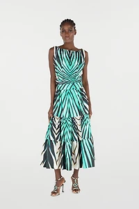 Ray Of Sea Print Midi Dress