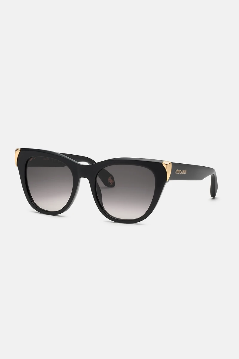 Sunglasses with feminine cat-eye and feng on sides