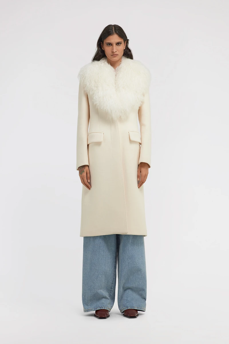Long Coat with Wide Collar