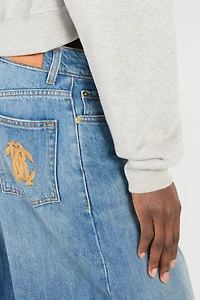 Cropped Sweatshirt With Mirror Snake Monogram