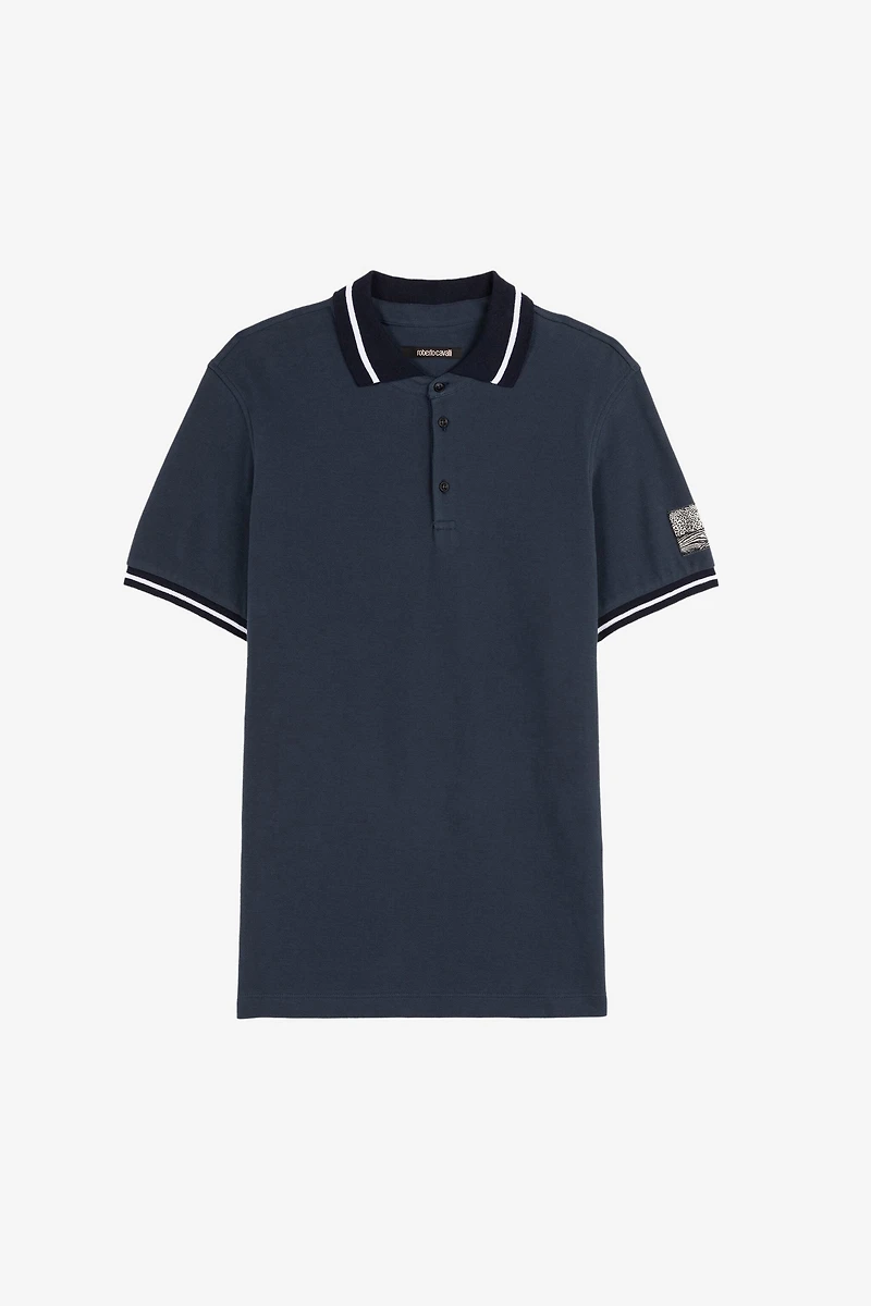 Animalier Patchwork-Print Appliqué Polo Shirt