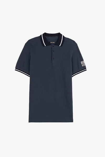 Animalier Patchwork-Print Appliqué Polo Shirt