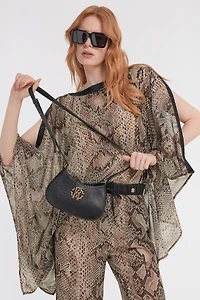 Black Shoulder Bag With Monogram RC