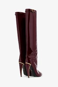 Patent Leather Knee-High Boots