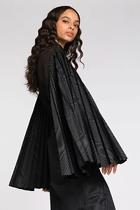 Pleated bell-sleeve shirt