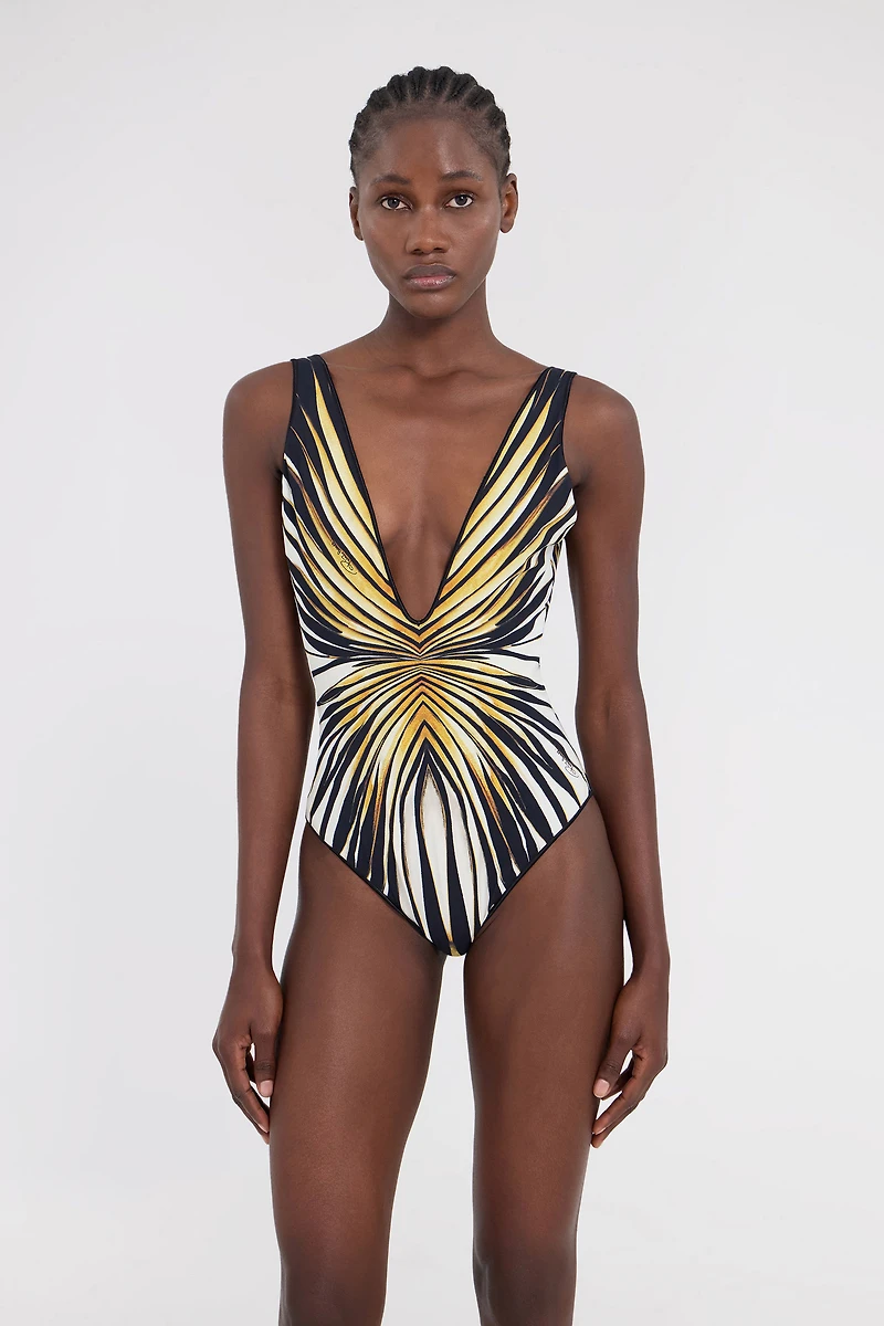 Ray Of Gold Print Swimsuit One-Piece