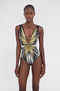 Ray Of Gold Print Swimsuit One-Piece