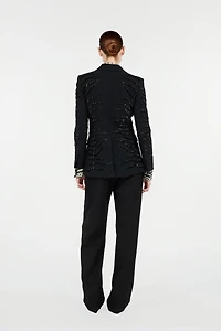 Black Jacket with Zebra Sequin Pattern