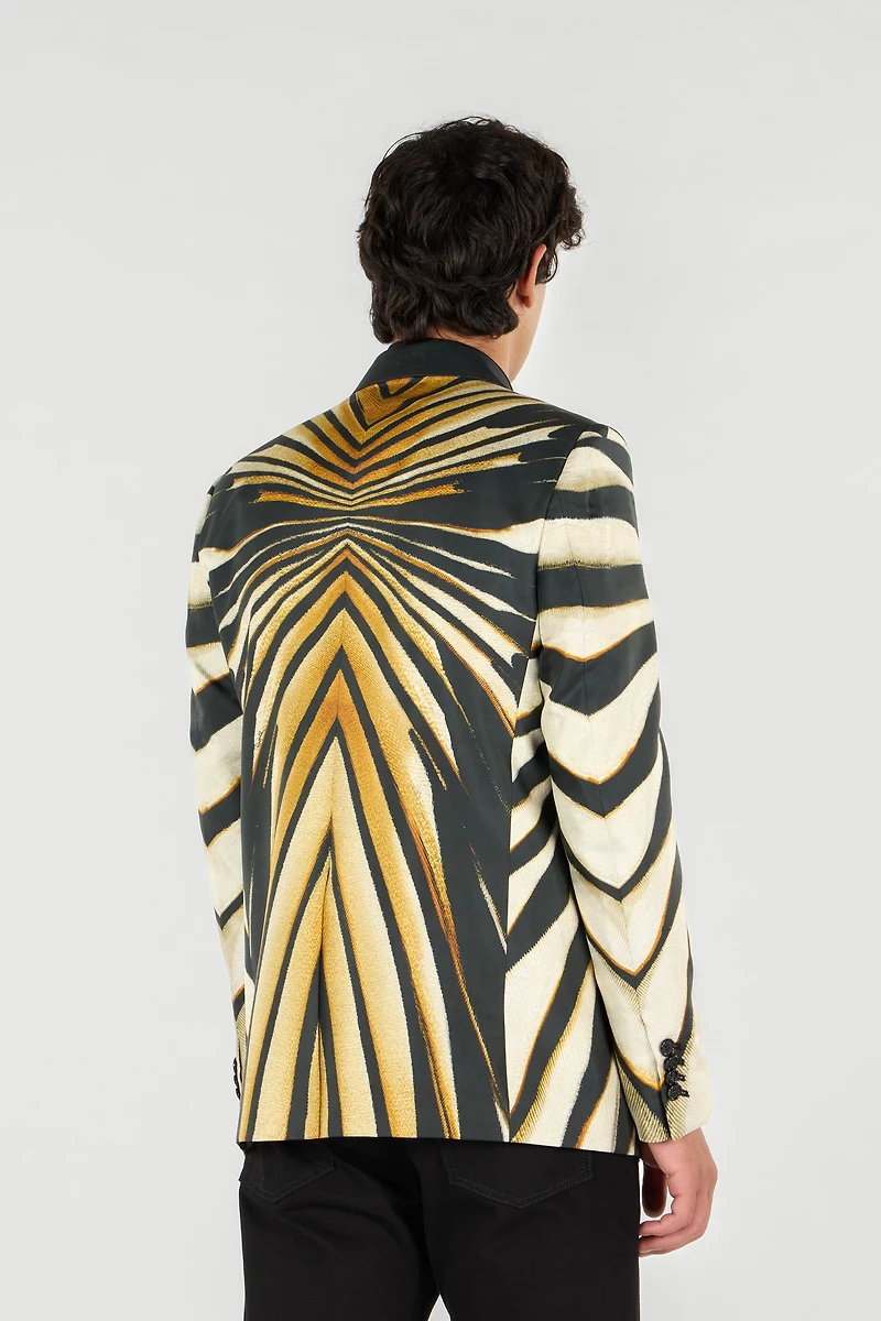 Single-breasted blazer with Ray of Gold print