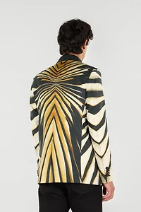 Single-breasted blazer with Ray of Gold print