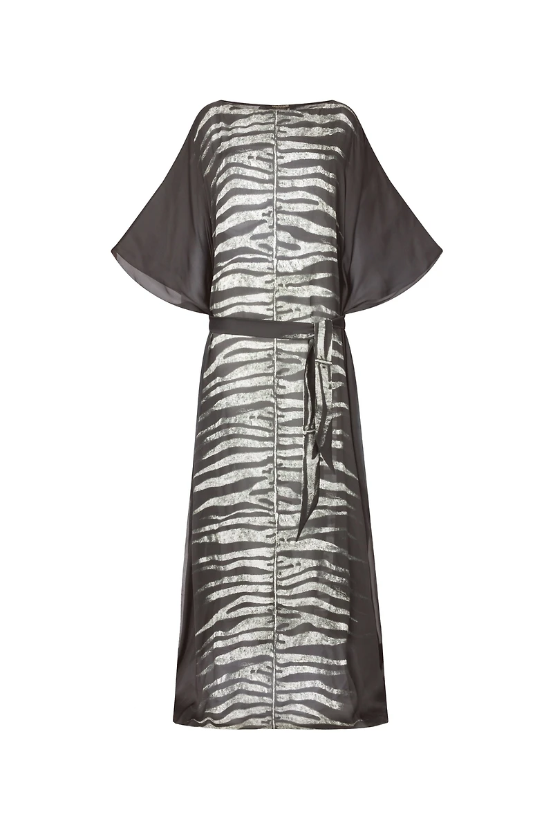 Dress With Belt And Zebra Print
