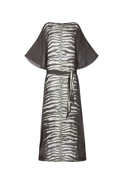 Dress With Belt And Zebra Print