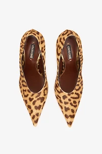 Hairy Leopard Skin Pumps