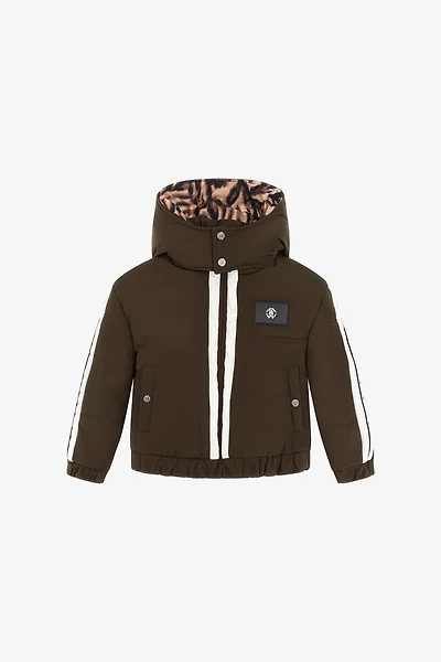 Tiger-Print Lined Puffer Jacket