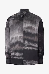 Used-Effect Gradient Silk Shirt