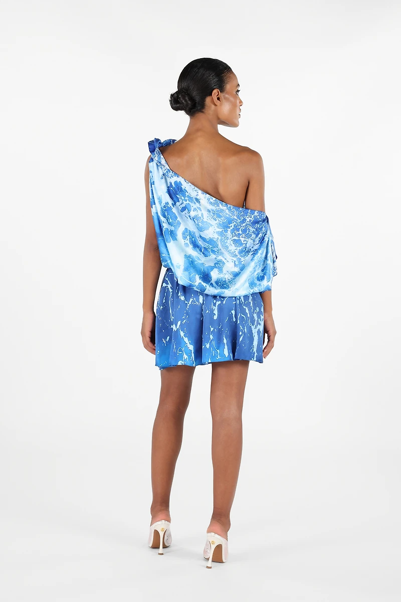 One-Shoulder Stretto di Messina Dress