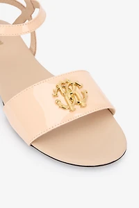 Nude Patent Sandal With RC Monogram