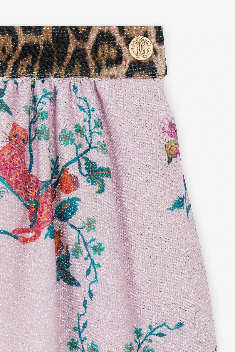 Leopard And Floral-Print Skirt