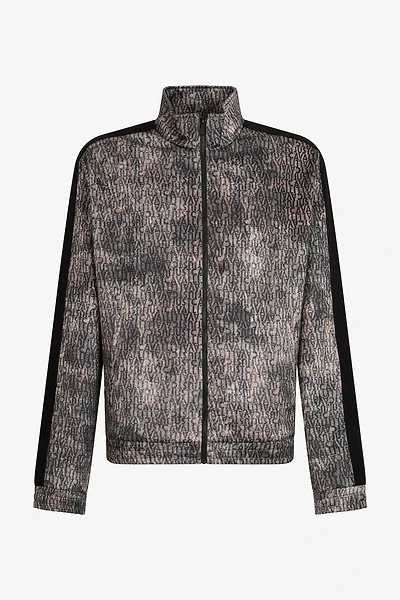 Faded Effect Sweatshirt with All-Over Lettering