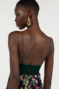 Golden Drop Earrings With Tiger Skin Pattern