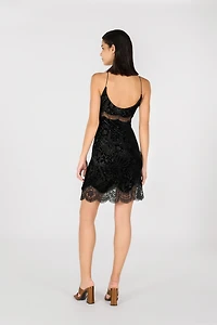 Mini dress with lace